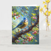 Blue Tit 1 Karte (Gelbe Blume)