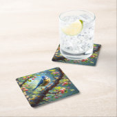 Blue Tit 1 Rechteckiger Pappuntersetzer (Vor Ort)