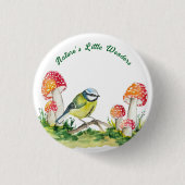Blue Tit and Fly Agaric in a Forest Clearing Button (Vorderseite)