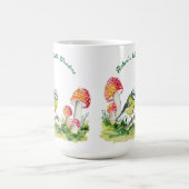 Blue Tit and Fly Agaric in a Forest Clearing Kaffeetasse (Mittel)
