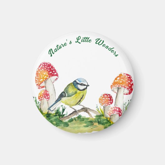 Blue Tit and Fly Agaric in a Forest Clearing Magnet (Vorne)