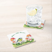 Blue Tit and Fly Agaric in a Forest Clearing Rechteckiger Pappuntersetzer (Vor Ort)