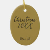 Blue Tit Bird Malerei Custom Year Weihnachten Keramik Ornament (Hinten)