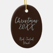 Blue Tit Bird Malerei Custom Year Weihnachten Keramik Ornament (Hinten)