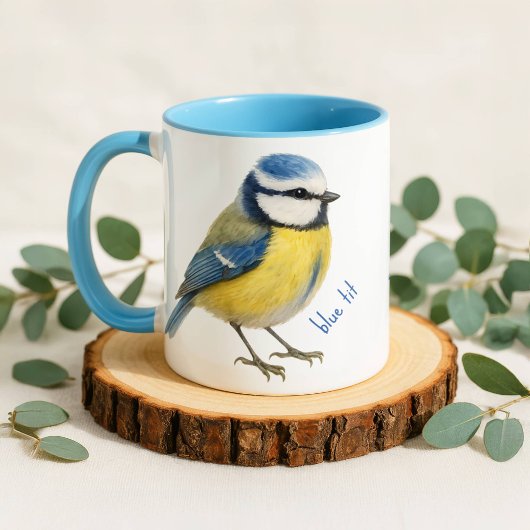 Blue Tit Bird Mug Nature Lover Gift Tasse