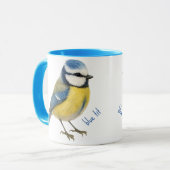 Blue Tit Bird Mug Nature Lover Gift Tasse (Vorderseite Links)