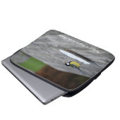 Blue Tit Fütternd Kuchenplatte mit Zitat Laptopschutzhülle (Vorne Knopf)