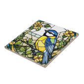 Blue Tit Imitate gesteinigt Glass Bluetit Bird Fliese (Seite)