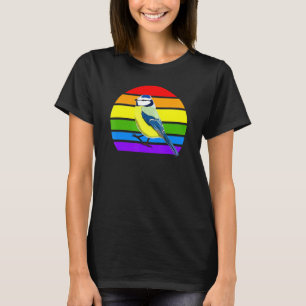 Blue Titmouse Rainbow Bird Birdwatcher Songbird Di T-Shirt