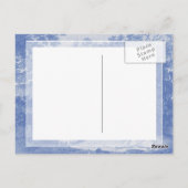 Blue Toil de Jouy French Country Shabby Elegance Postkarte (Rückseite)