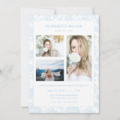 Blue Toile Abschluss Announcement Card Einladung (Rückseite)