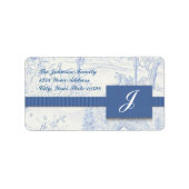Blue Toile Address Labels Adressaufkleber (Vorne)