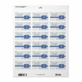 Blue Toile Address Labels Adressaufkleber (Vorne)