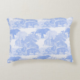 Blue Toile Animals Chinoiserie Baby Boy Kinderzimm Dekokissen