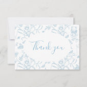 Blue Toile Bear Baby Shower Boy Danke Karte (Vorderseite)