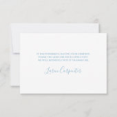 Blue Toile Bear Baby Shower Boy Danke Karte (Rückseite)