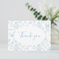 Blue Toile Bear Baby Shower Boy Danke Karte