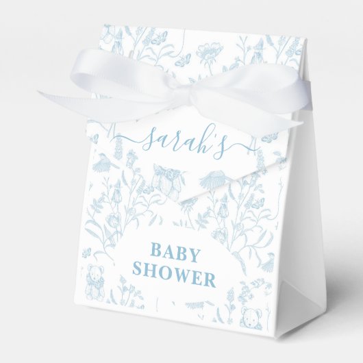 Blue Toile Bear Baby Shower Boy Geschenkschachtel (Vorderseite)