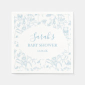 Blue Toile Bear Baby Shower Boy Serviette (Vorderseite)
