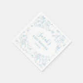 Blue Toile Bear Baby Shower Boy Serviette (Ecke)