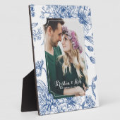 Blue Toile Blume Foto Hochzeitsrahmen Fotoplatte (Seite)