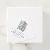 Blue Toile Botanical Wardrobe Baby Dusche Geschenkanhänger (Beispiel)