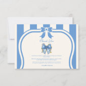 Blue Toile Bow Coquette Nursing School Graduate Dankeskarte (Vorderseite)