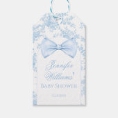 Blue Toile Bow Krawatte Boho Baby Boy Dusche Viele Geschenkanhänger (Vorderseite)