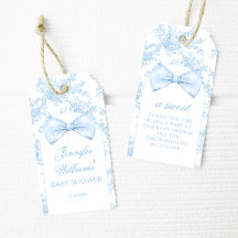 Blue Toile Bow Krawatte Boho Baby Boy Dusche Viele