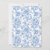 Blue Toile Bow Sweet Baby Boy Dusche Einladung (Rückseite)
