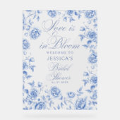 Blue Toile Chinoiserie Brautparty Willkommen Acrylschild (Vorderseite)