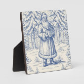 Blue Toile Christmas  Fotoplatte (Vorderseite)