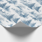 Blue Toile Christmas Pattern  Geschenkpapier (Ecke)