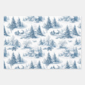Blue Toile Christmas Pattern  Geschenkpapier Set (Vorderseite 2)