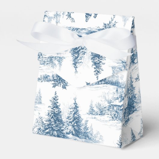 Blue Toile Christmas Pattern  Geschenkschachtel (Vorderseite)