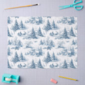 Blue Toile Christmas Pattern  Seidenpapier (Basteln)