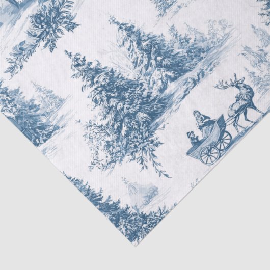 Blue Toile Christmas Pattern  Seidenpapier (Detail)