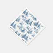 Blue Toile Christmas Pattern Serviette (Ecke)