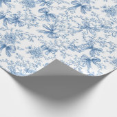 Blue Toile Coquette Pattern  Geschenkpapier (Ecke)