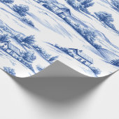 Blue Toile Countryside Scene (5) Geschenkpapier (Ecke)
