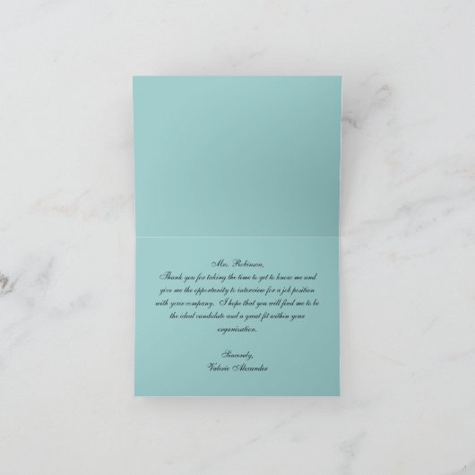 Blue Toile Dankbarkeit Karten, Personalisiert Dankeskarte (Innenseite)