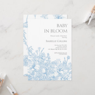 Blue Toile de Jouy Baby in Bloom Baby Showroom2 Einladung