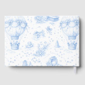 Blue Toile de Jouy Baby Shower Guest Book Gästebuch (Rückseite)