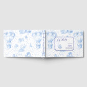 Blue Toile de Jouy Baby Shower Guest Book Gästebuch (Voll)
