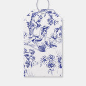 Blue Toile de Jouy Brautparty Geschenkanhänger (Rückseite)