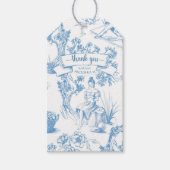 Blue Toile de Jouy Brautparty Geschenkanhänger (Vorderseite)