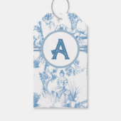 Blue Toile de Jouy Brautparty Geschenkanhänger (Vorderseite)