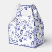 Blue Toile de Jouy Brautparty Geschenkschachtel (Vorderseite)