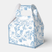 Blue Toile de Jouy Brautparty Geschenkschachtel (Vorderseite)