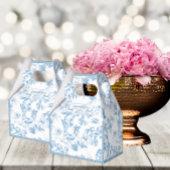Blue Toile de Jouy Brautparty Geschenkschachtel
